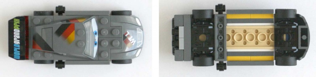 Max Schnell vue de dessus et dessous - Lego 9485 - Ultimate Race Set (Cars 2)